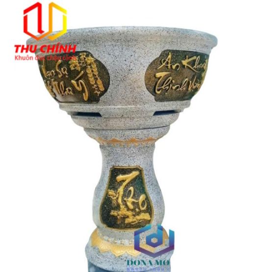 Combo Khuôn chậu tròn 58 kèm tấm xoay 360 độ và chân đôn tròn cao 45 Phúc Lộc Thọ