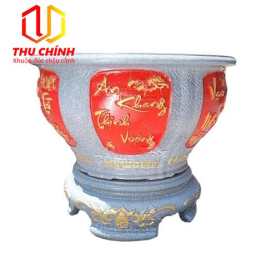 Khuôn chậu cảnh ABS tròn chum 68 kèm chân đôn