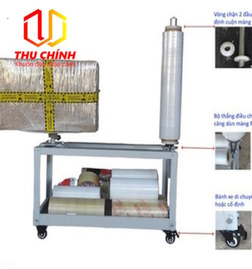 Bàn xoay quấn màng pe đa năng, linh hoạt. Xoay 360 độ, sử dụng được tất cả cuộn pe lớn nhỏ.