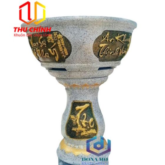 Combo Khuôn chậu tròn 58 kèm tấm xoay 360 độ và chân đôn tròn cao 45 Phúc Lộc Thọ