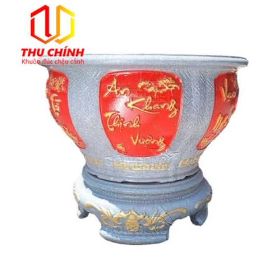 Khuôn chậu cảnh ABS tròn chum 68 kèm chân đôn